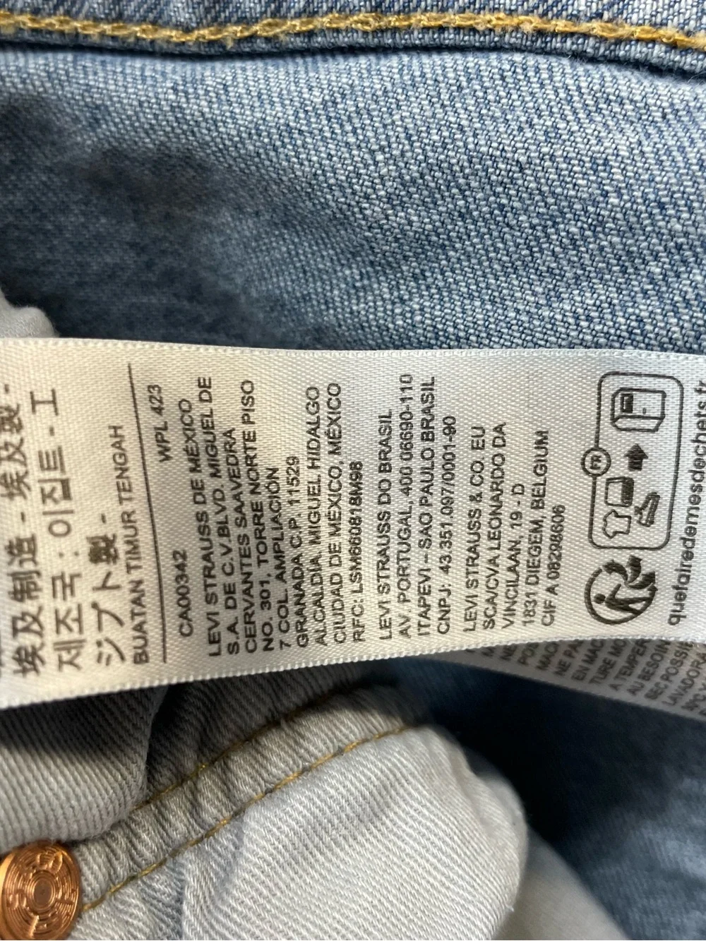 Big E 501 Levi’s vintage button fly jeans light blue men sz  33x34